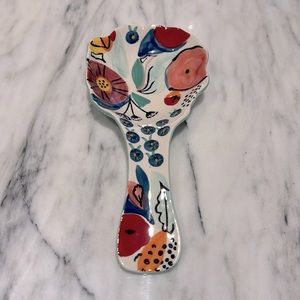Anthropologie Hand-Painted Stoneware Spoon Rest
